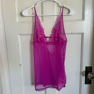 Victoria’s Secret fuchsia lingerie chemise‎ top size small